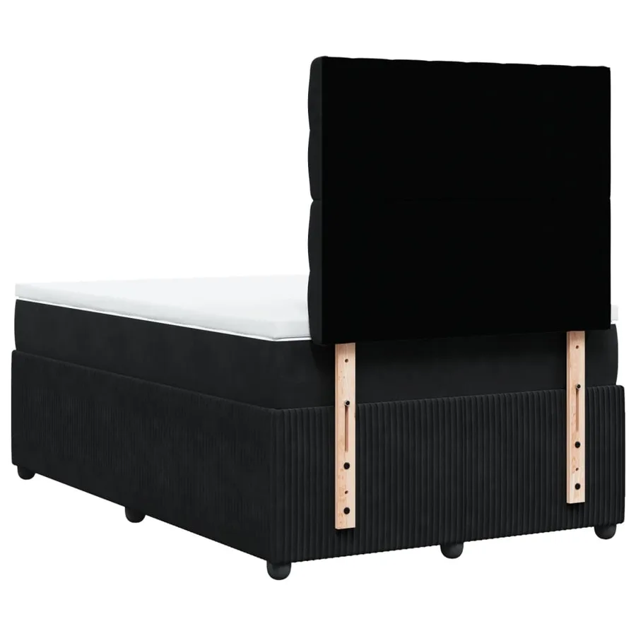 Sommier à lattes de lit avec matelas Noir 120x200 cm Velours - 6