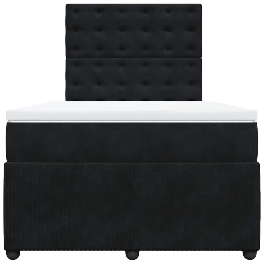 Sommier à lattes de lit avec matelas Noir 120x200 cm Velours - 4