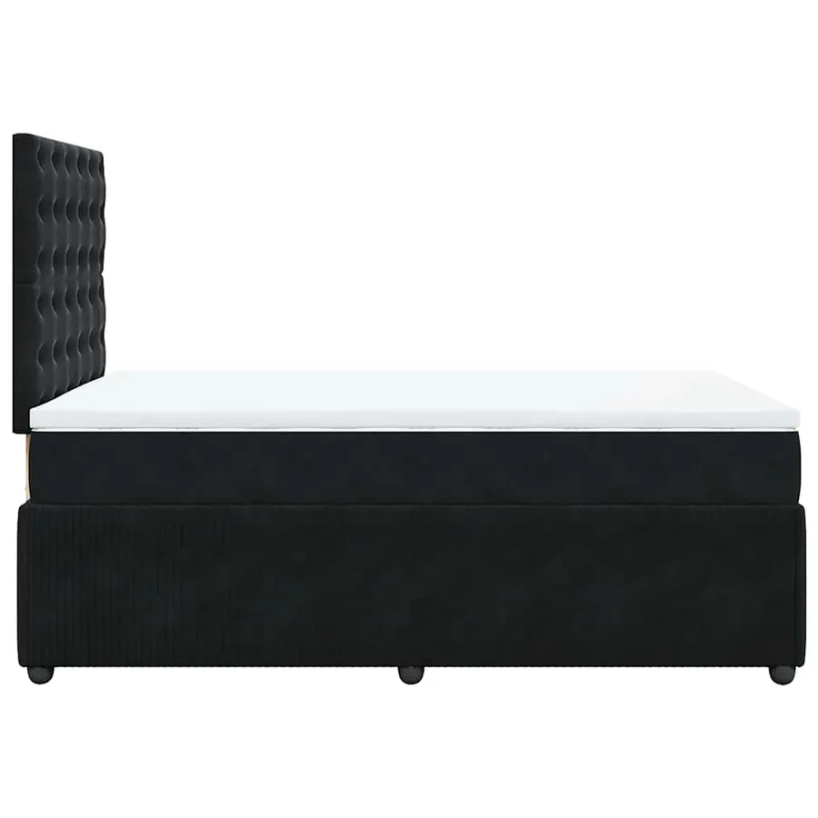 Sommier à lattes de lit avec matelas Noir 120x200 cm Velours - 5