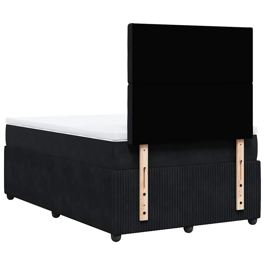Sommier à lattes de lit avec matelas Noir 120x200 cm Velours - 6