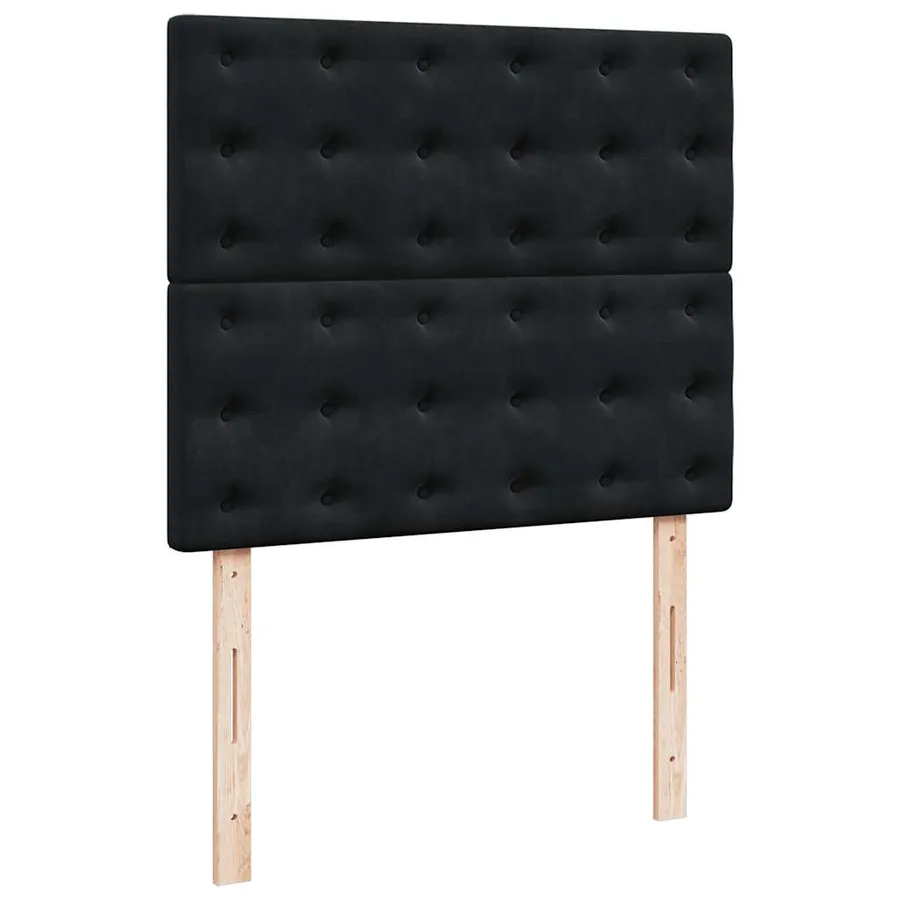 Sommier à lattes de lit avec matelas Noir 120x200 cm Velours - 7