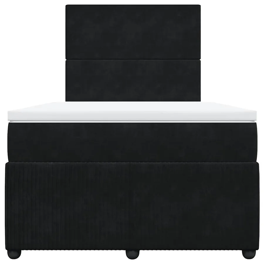 Sommier à lattes de lit avec matelas noir 120x190 cm velours - 4