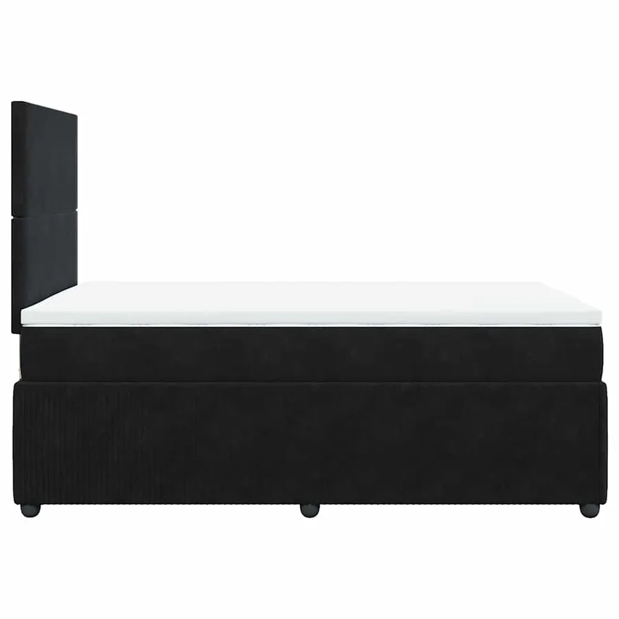 Sommier à lattes de lit avec matelas noir 120x190 cm velours - 5