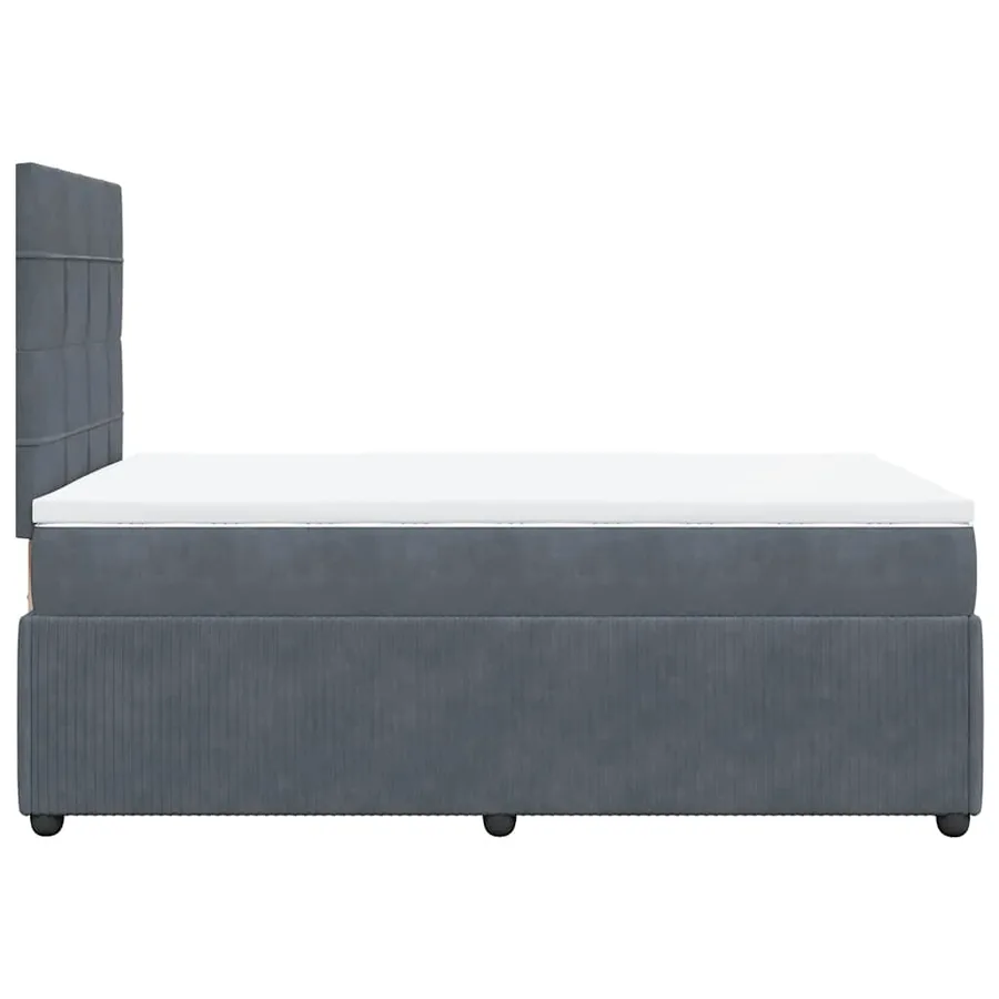 Sommier à lattes de lit et matelas Gris foncé 120x200cm Velours - 5
