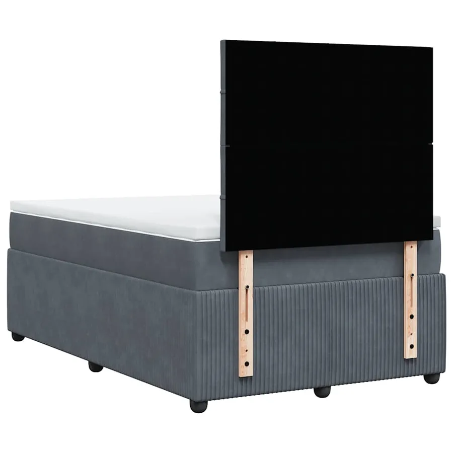 Sommier à lattes de lit et matelas Gris foncé 120x200cm Velours - 6