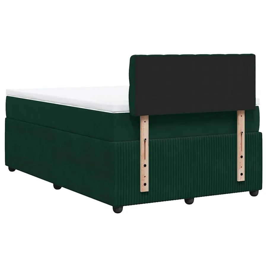 Sommier à lattes de lit et matelas Vert foncé 120x200cm Velours - 10