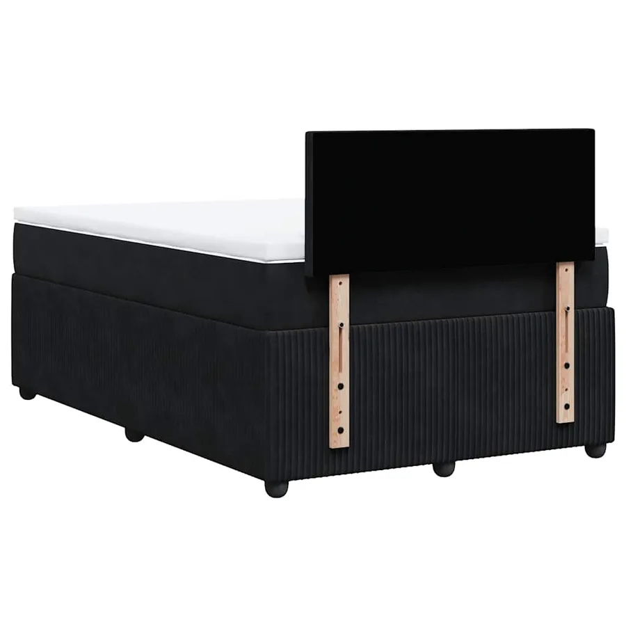 Sommier à lattes de lit avec matelas Noir 120x200 cm Velours - 10