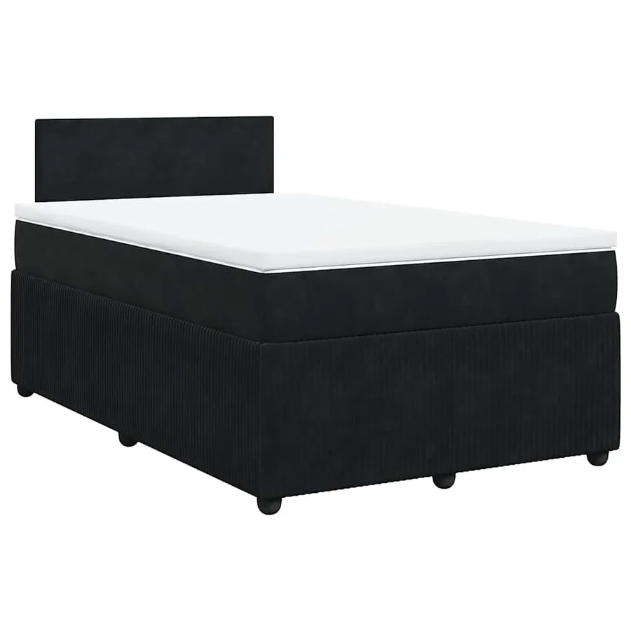 Sommier à lattes de lit avec matelas Noir 120x200 cm Velours - 2