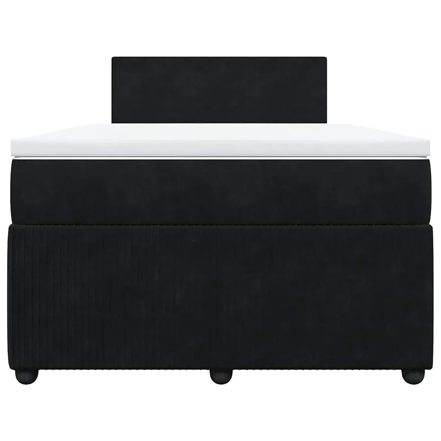 Sommier à lattes de lit avec matelas Noir 120x200 cm Velours - 4