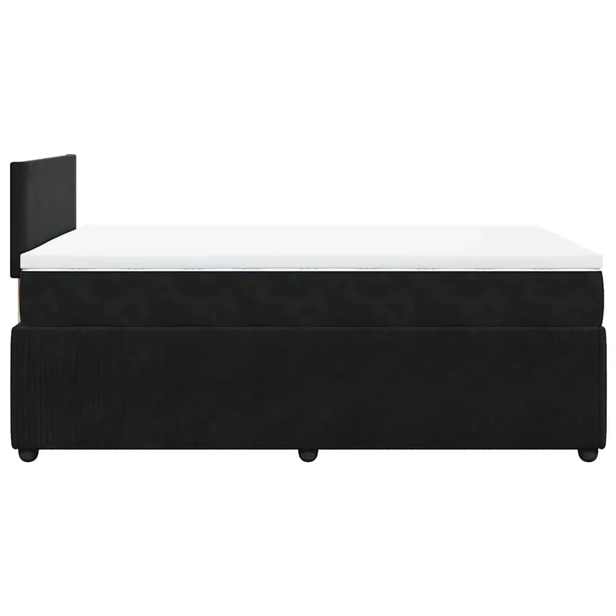 Sommier à lattes de lit avec matelas Noir 120x200 cm Velours - 9