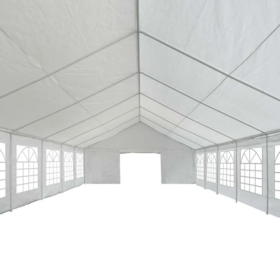 Tente de réception PE 6 x 16 m Blanc - 4
