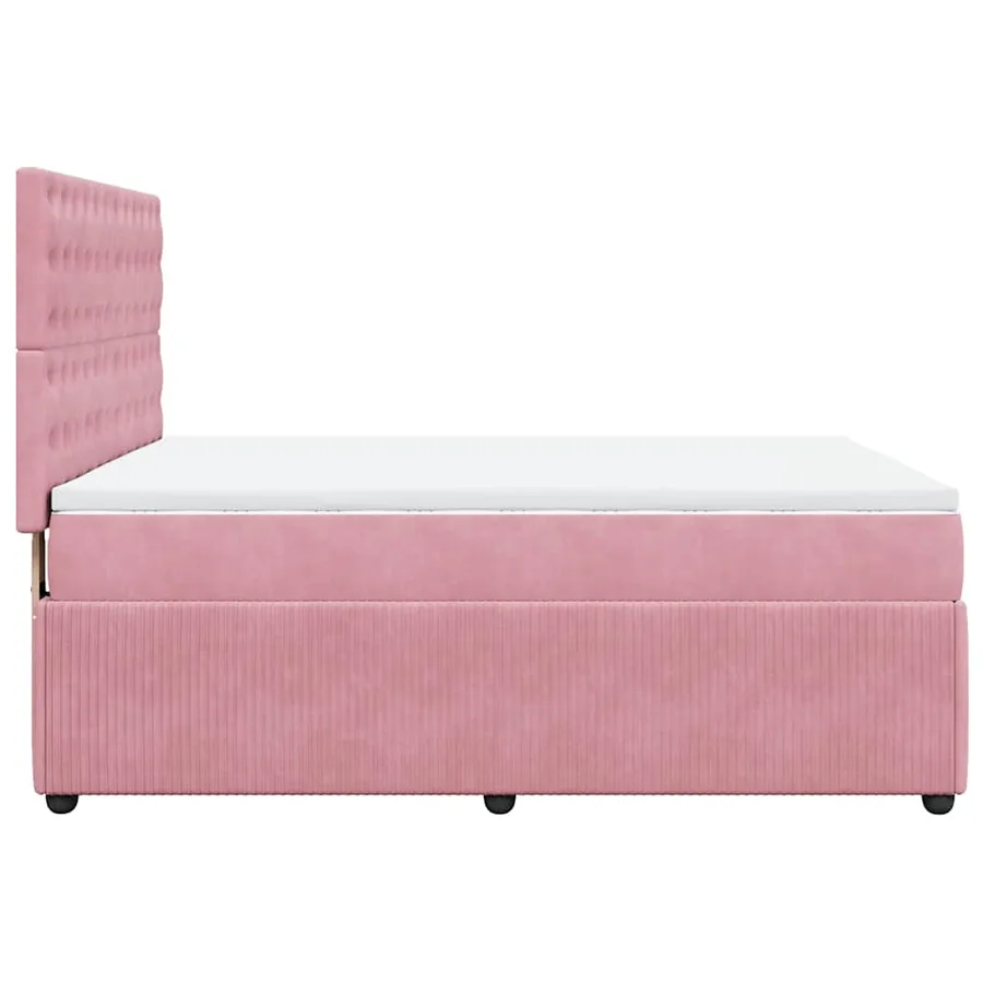 Sommier à lattes de lit avec matelas Rose 140x190 cm Velours - 5