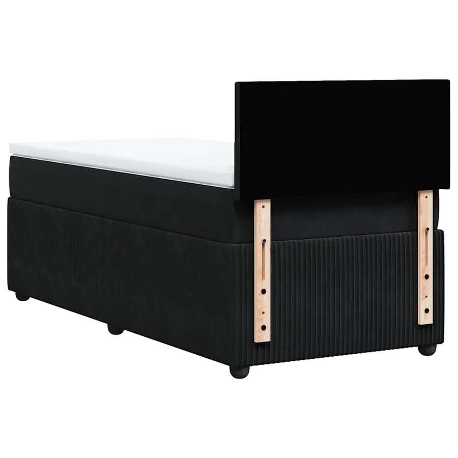Sommier à lattes de lit avec matelas Noir 90x200 cm Velours - 10