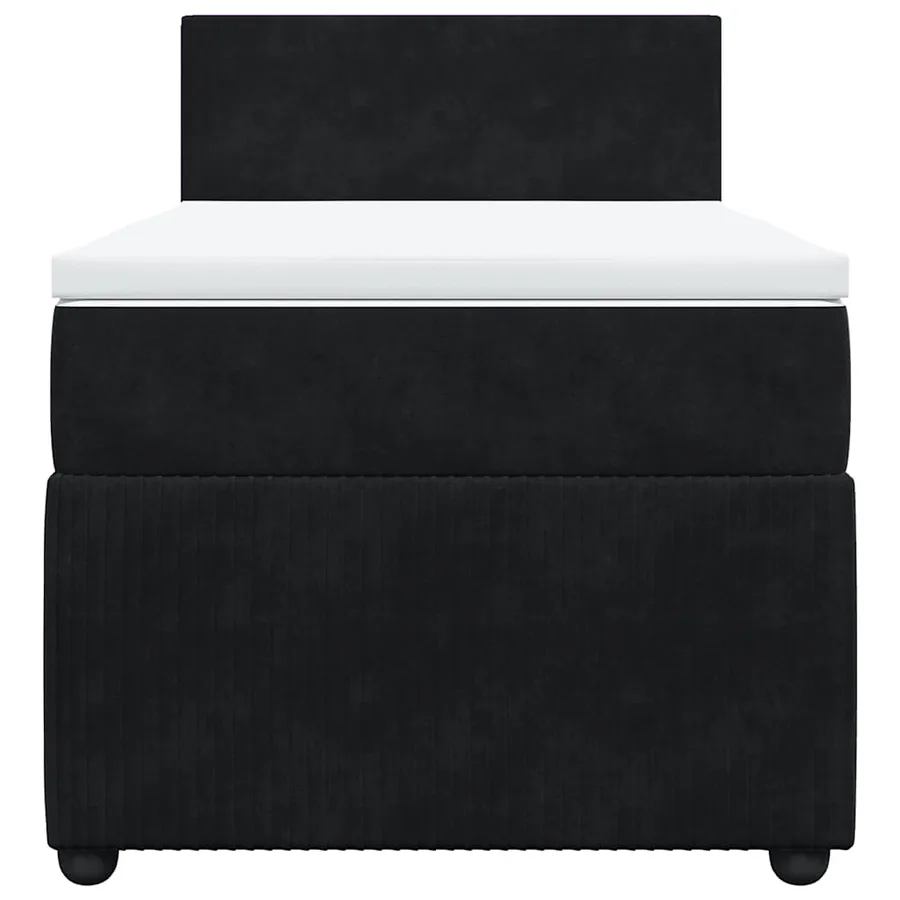 Sommier à lattes de lit avec matelas Noir 90x200 cm Velours - 4