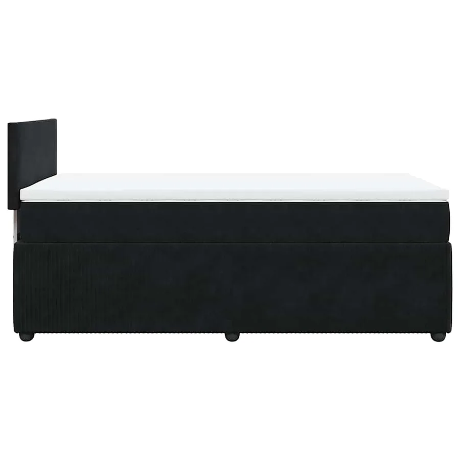 Sommier à lattes de lit avec matelas Noir 90x200 cm Velours - 9