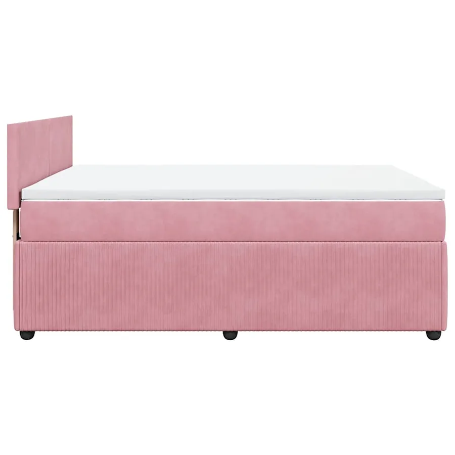 Sommier à lattes de lit avec matelas Rose 140x190 cm Velours - 9