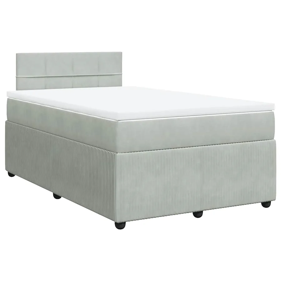 Sommier à lattes de lit et matelas Gris clair 120x200cm Velours - 2