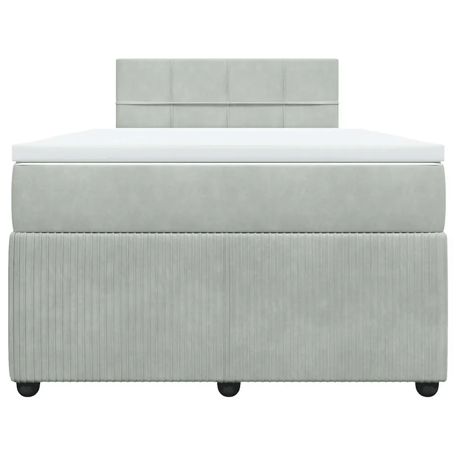 Sommier à lattes de lit et matelas Gris clair 120x200cm Velours - 4