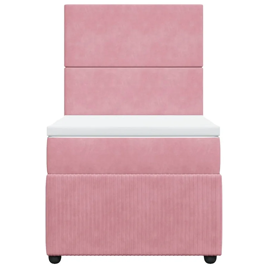 Sommier à lattes de lit avec matelas Rose 90x200 cm Velours - 4