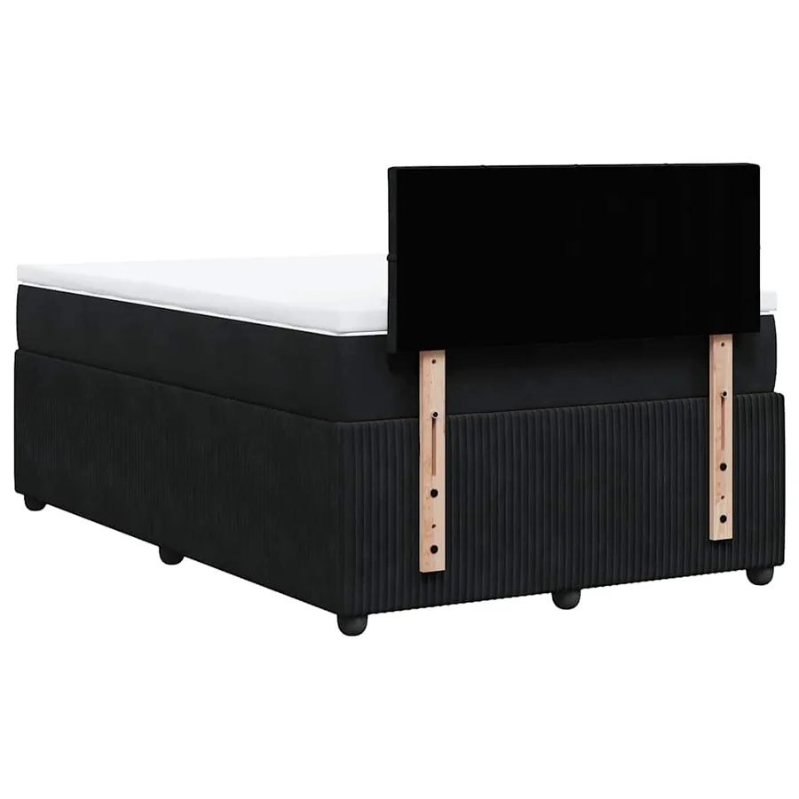 Sommier à lattes de lit avec matelas Noir 120x200 cm Velours - 10