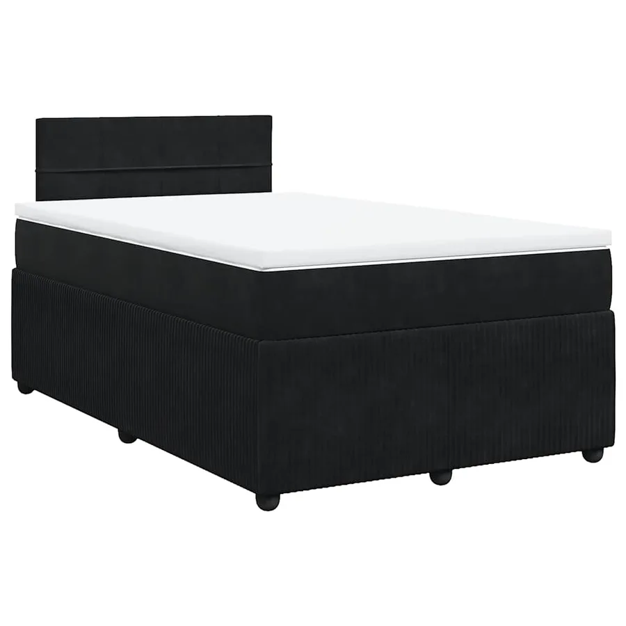 Sommier à lattes de lit avec matelas Noir 120x200 cm Velours - 2