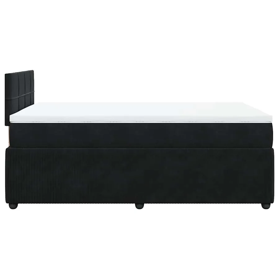 Sommier à lattes de lit avec matelas Noir 120x200 cm Velours - 9