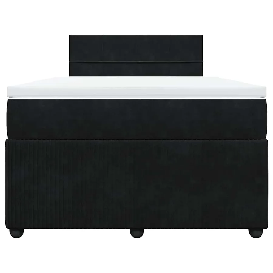 Sommier à lattes de lit avec matelas noir 120x190 cm velours - 4