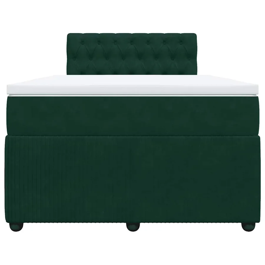 Sommier à lattes de lit avec matelas vert foncé 120x190 cm - 4