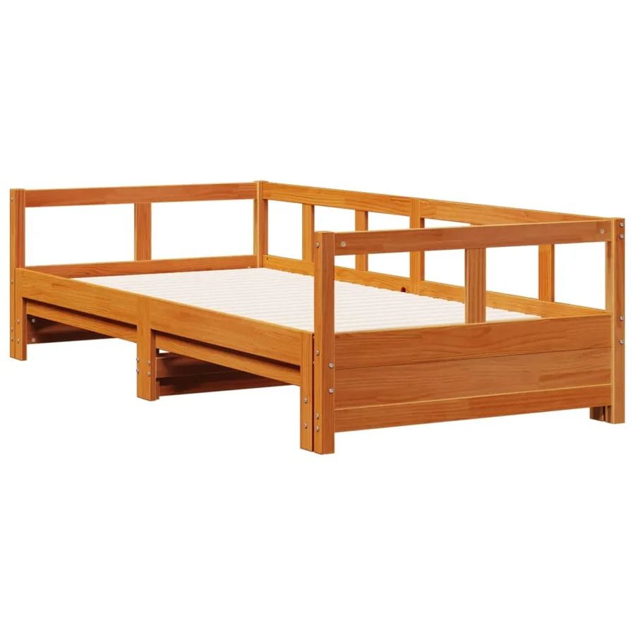 Lit de jour sans matelas cire marron 90x200 cm bois pin massif - 3