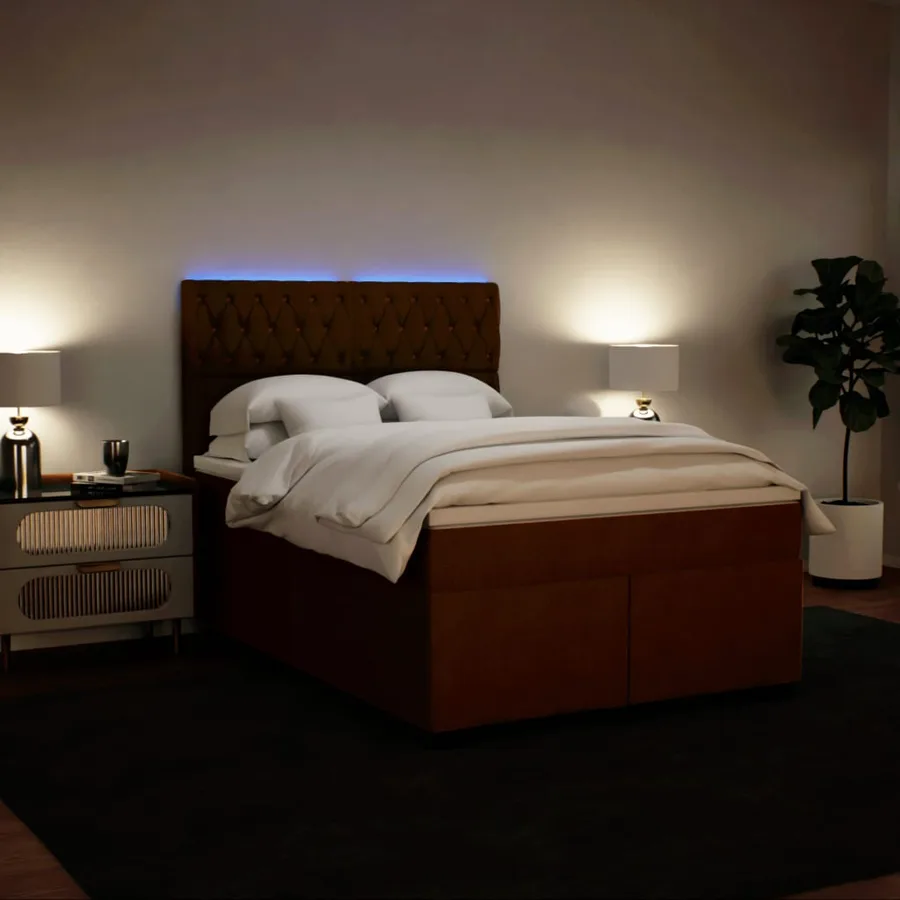 Sommier à lattes de lit avec matelas Rose 160x200 cm Velours - 5