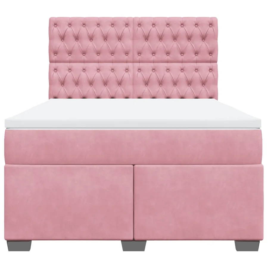 Sommier à lattes de lit avec matelas Rose 160x200 cm Velours - 6