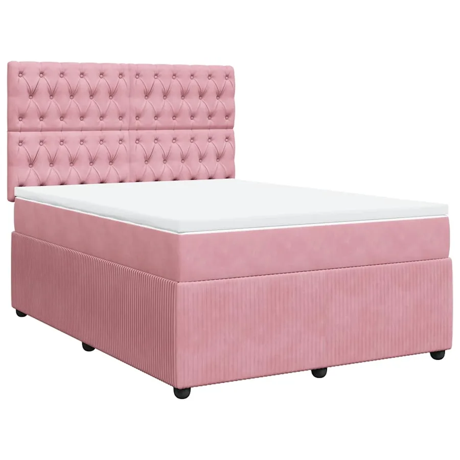 Sommier à lattes de lit avec matelas Rose 160x200 cm Velours - 2