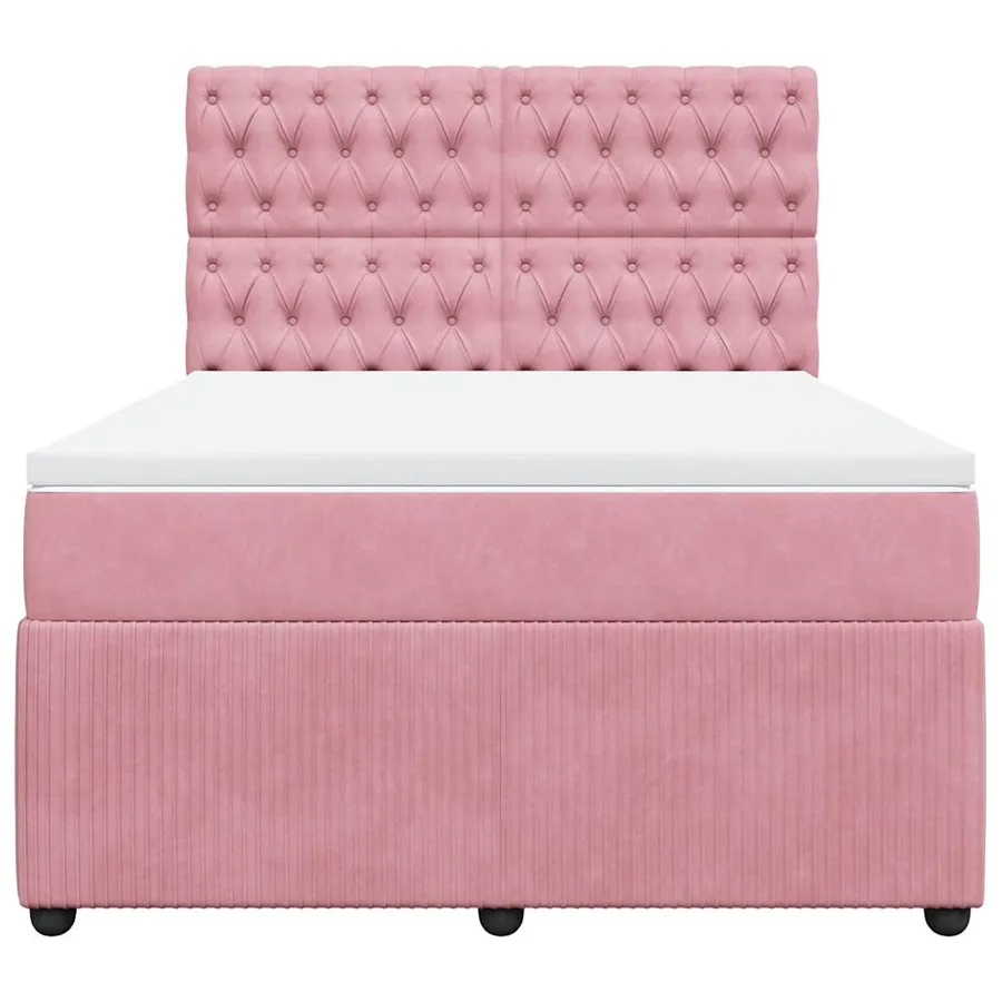 Sommier à lattes de lit avec matelas Rose 160x200 cm Velours - 4