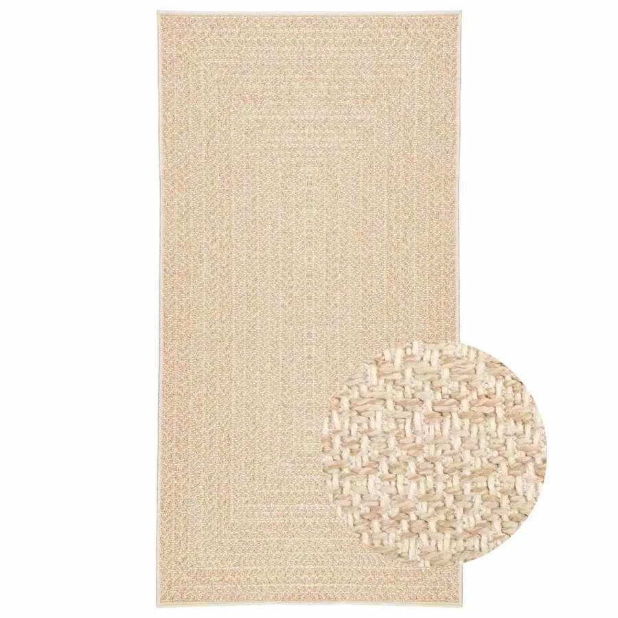 Tapis ZIZUR beige 80x150 cm aspect de jute intérieur extérieur - 4