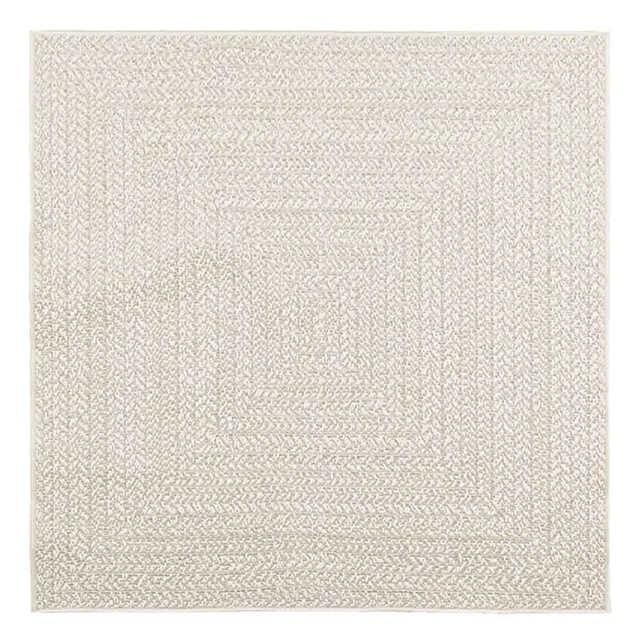 Tapis ZIZUR crème 120x120 cm aspect de jute intérieur extérieur - 3