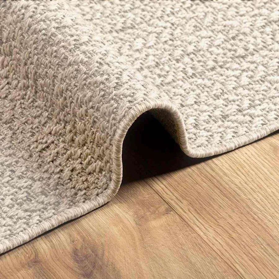 Tapis ZIZUR crème 120x120 cm aspect de jute intérieur extérieur - 6
