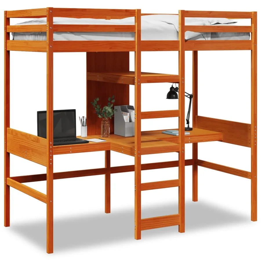 Cadre de lit superposé sans matelas 75x190cm bois de pin massif - 2