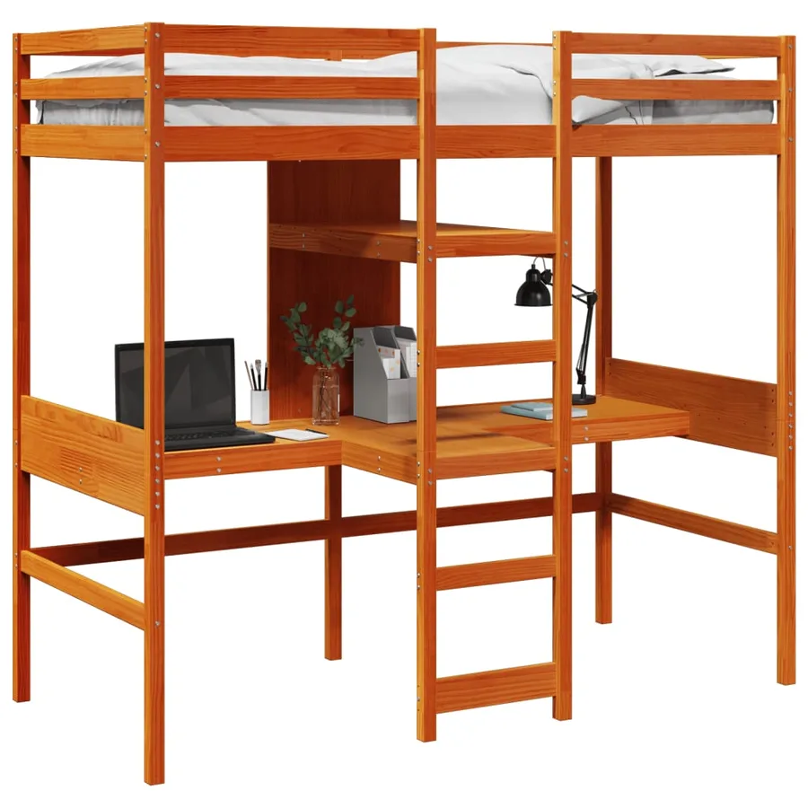 Cadre de lit superposé sans matelas 75x190cm bois de pin massif - 4