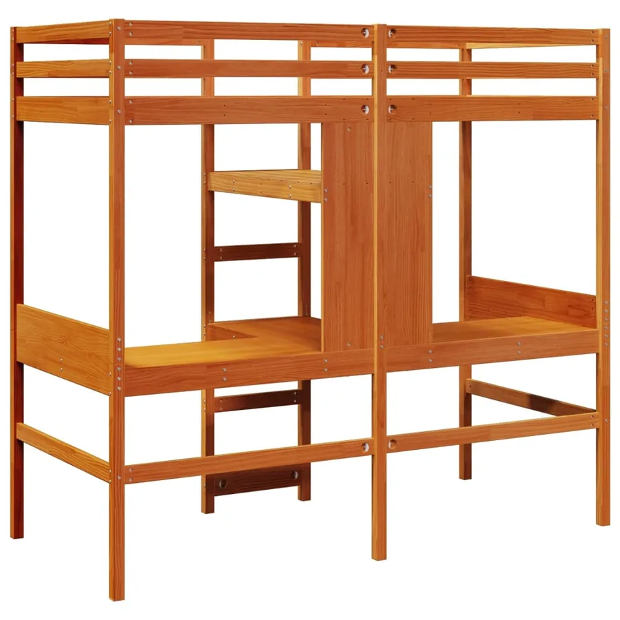 Cadre de lit superposé sans matelas 75x190cm bois de pin massif - 7