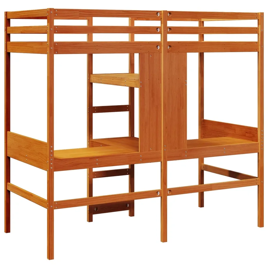 Cadre de lit superposé sans matelas 80x200cm bois de pin massif - 7