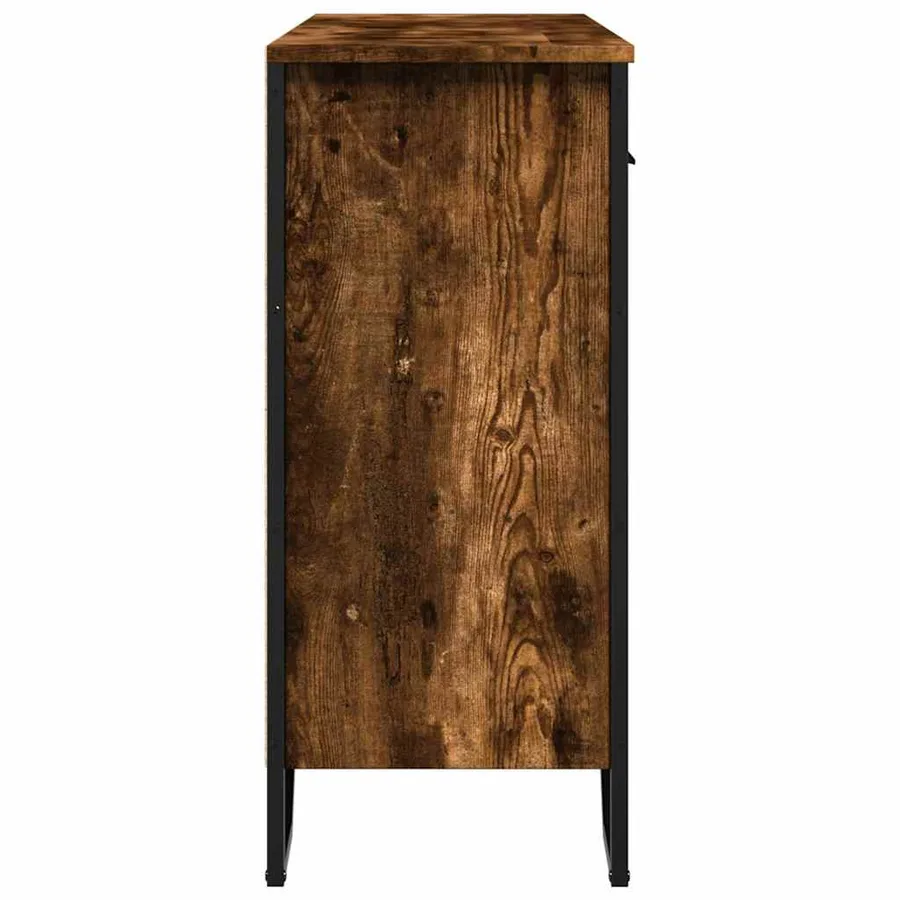 Buffet chêne fumé 97x32,5x74,5 cm bois d'ingénierie - 6