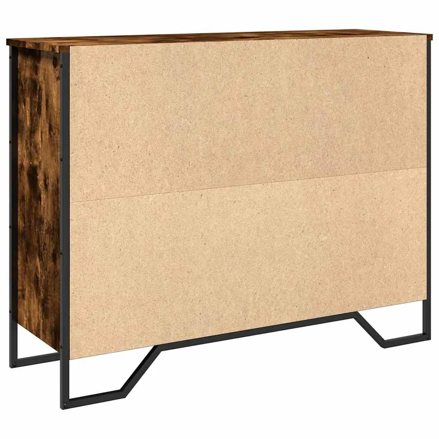 Buffet chêne fumé 97x32,5x74,5 cm bois d'ingénierie - 7