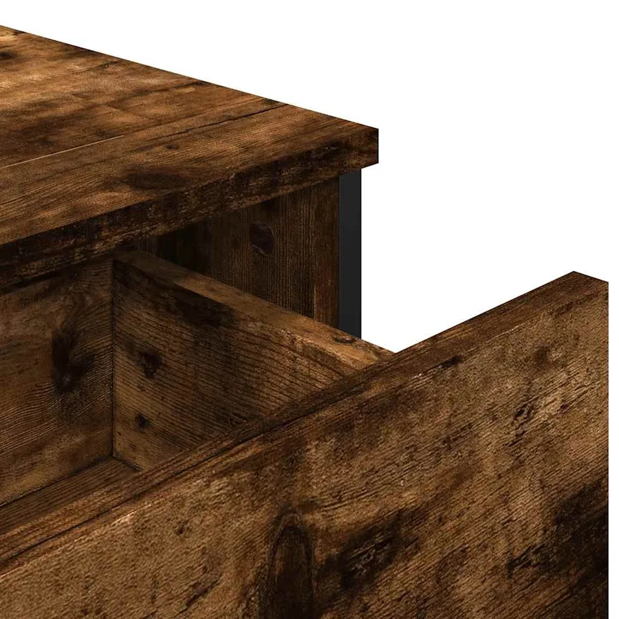 Buffet chêne fumé 97x32,5x74,5 cm bois d'ingénierie - 9