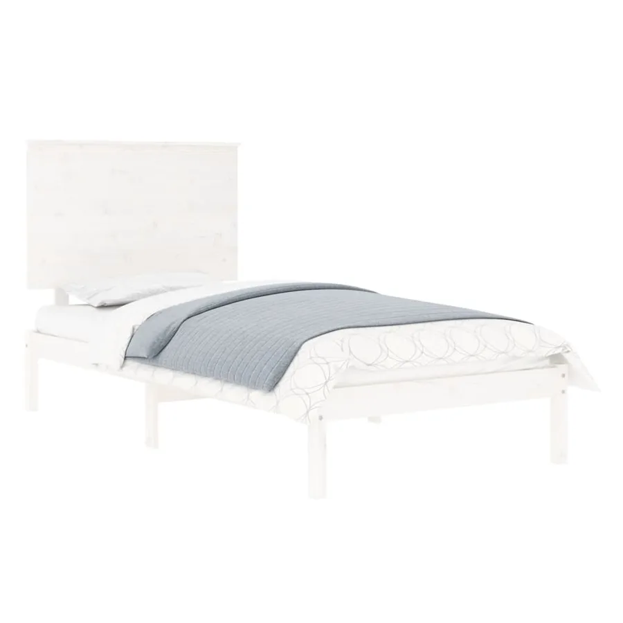 Cadre de lit sans matelas blanc 90x190 cm bois massif - 3