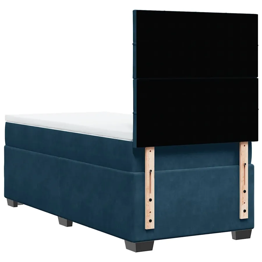 Sommier à lattes de lit avec matelas bleu 80x200 cm velours - 13