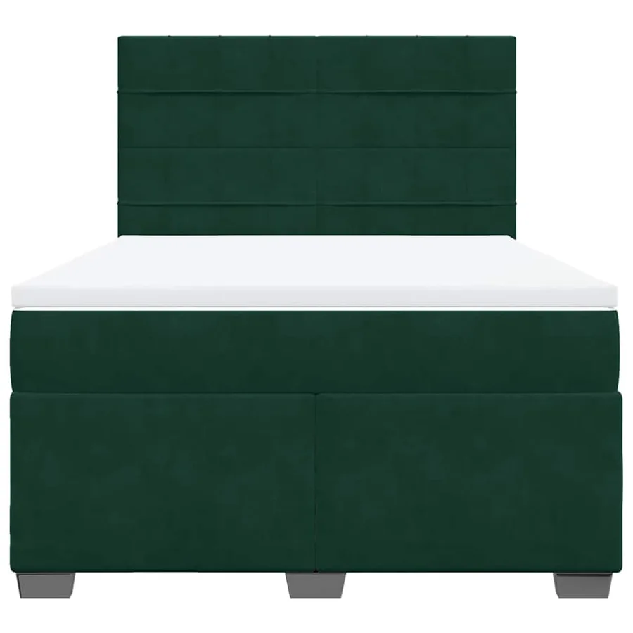 Sommier à lattes de lit et matelas Vert foncé 160x200cm Velours - 4