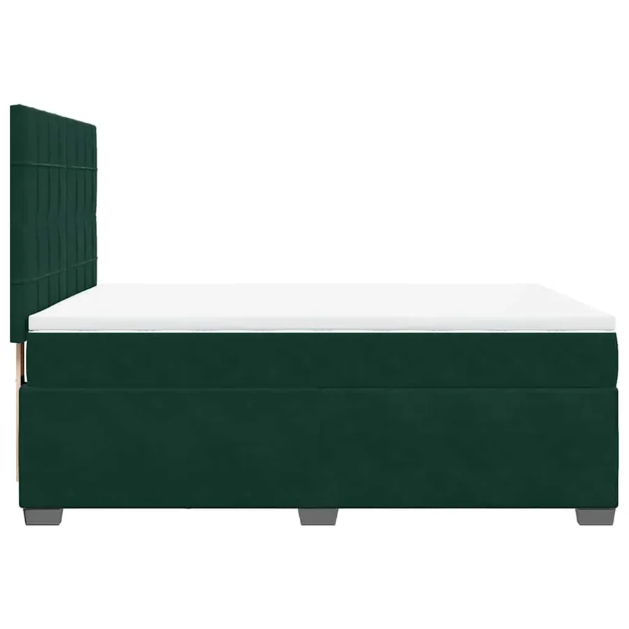 Sommier à lattes de lit et matelas Vert foncé 160x200cm Velours - 9