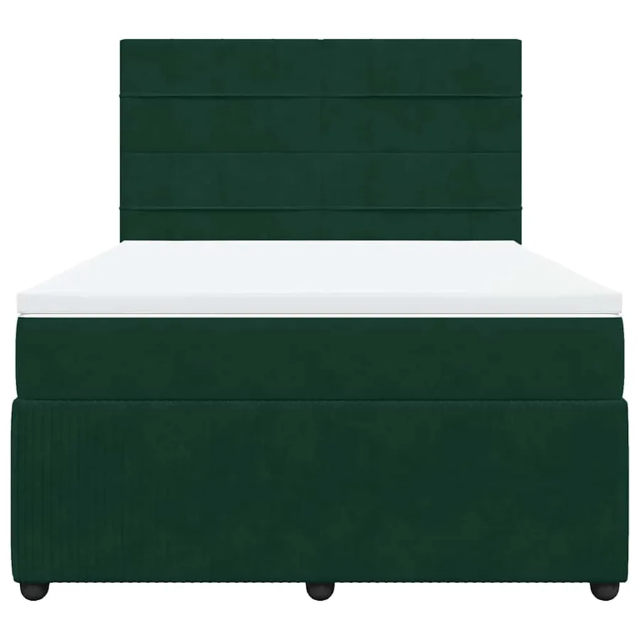 Sommier à lattes de lit et matelas Vert foncé 160x200cm Velours - 4