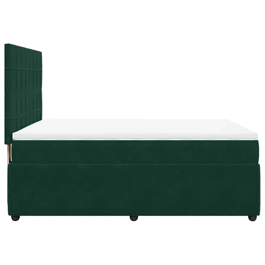 Sommier à lattes de lit et matelas Vert foncé 160x200cm Velours - 5