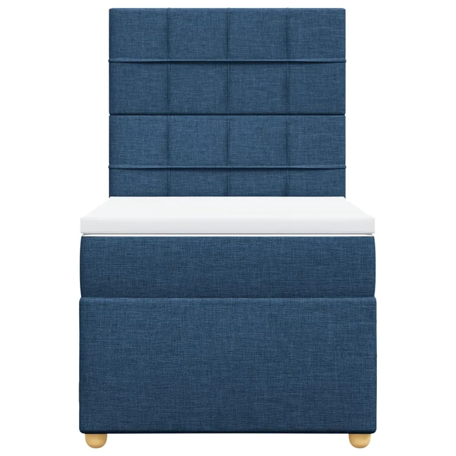 Sommier à lattes de lit avec matelas Bleu 80x200 cm Tissu - 6